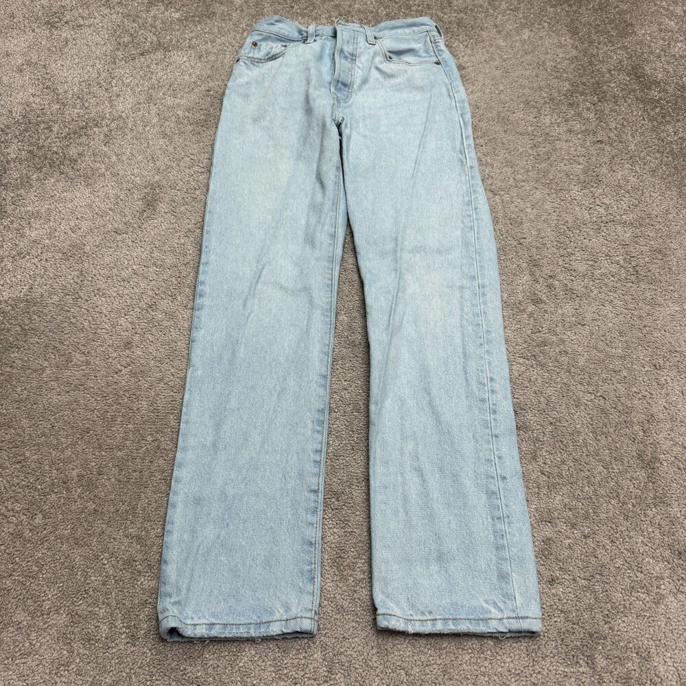 Levi's 501 Original Button Fly High Rise Straight Women Jeans 26 Blue Light Wash